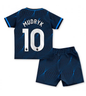 Chelsea Mykhailo Mudryk #10 Koszulka Wyjazdowych Dziecięca 2023-24 Krótki Rękaw (+ Krótkie spodenki)